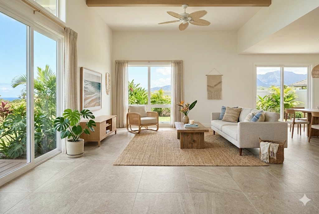 Ceramic and tile flooring installation by Kahului Carpet and Drapery