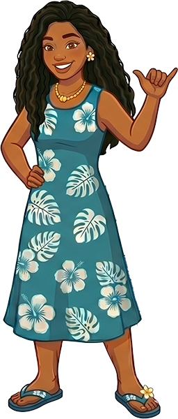 Hawaiian woman giving shaka — Aloha from Kahului Carpet and Drapery